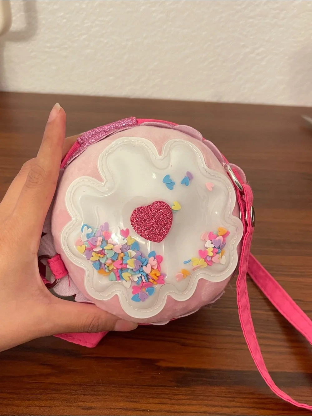 Claire's Pink Cupcake Crossbody Bag with Sprinkles